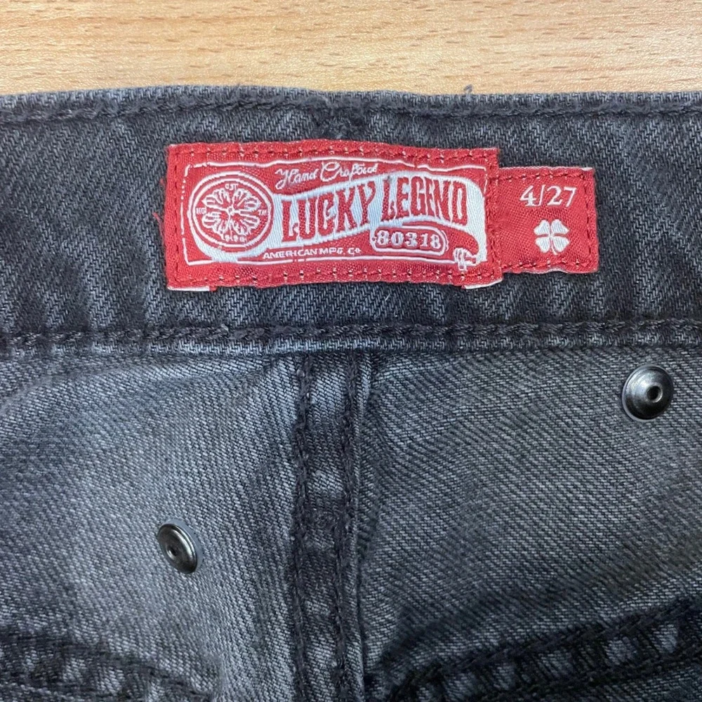 Lucky Brand Lucky Legend Jeans‎ Womens 4/27 Black Cotton 90s Loose Stud Western
